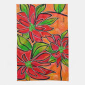  KITCHEN TOWEL mit Poinsettia Design Geschirrtuch (Vertikal)