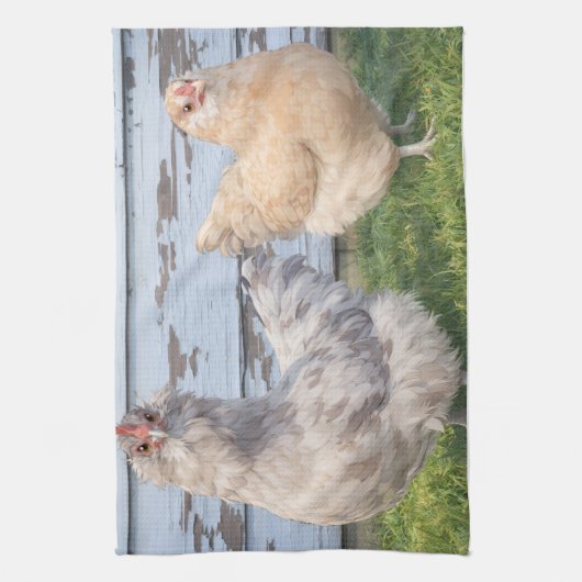 Kitchen Towel Two Chickens Farmhouse  Geschirrtuch (Vertikal)