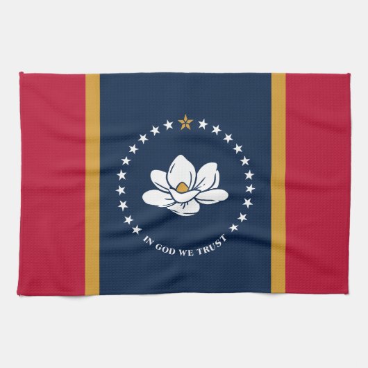 Kitchen towel with Flag of Mississippi State, USA Geschirrtuch (Horizontal)