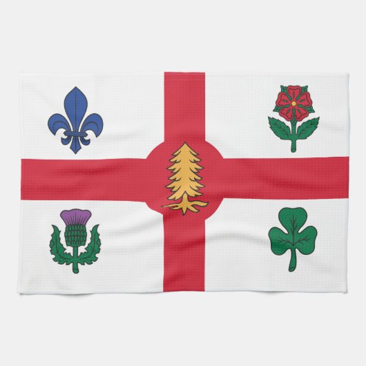 Kitchen towel with Flag of Montreal, Canada Geschirrtuch (Horizontal)