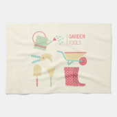 Kitchen towel with gardening tools print geschirrtuch (Horizontal)