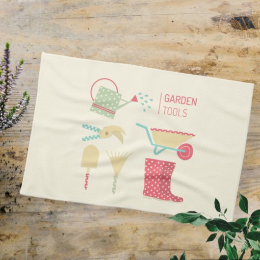 Kitchen towel with gardening tools print geschirrtuch