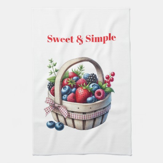 Kitchen Towels-Berry Basket Kitchen Towel Geschirrtuch (Vertikal)