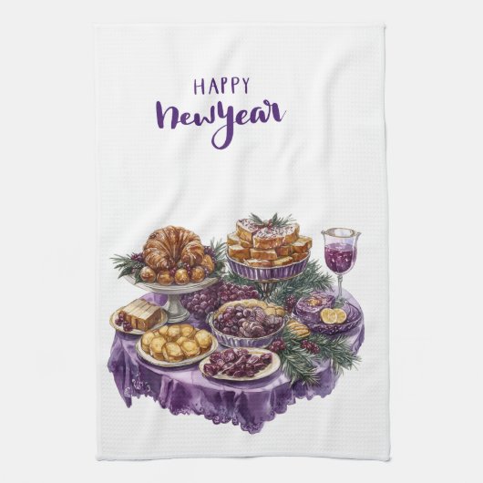 Kitchen Towels-Happy New Year Kitchen Towels Geschirrtuch (Vertikal)