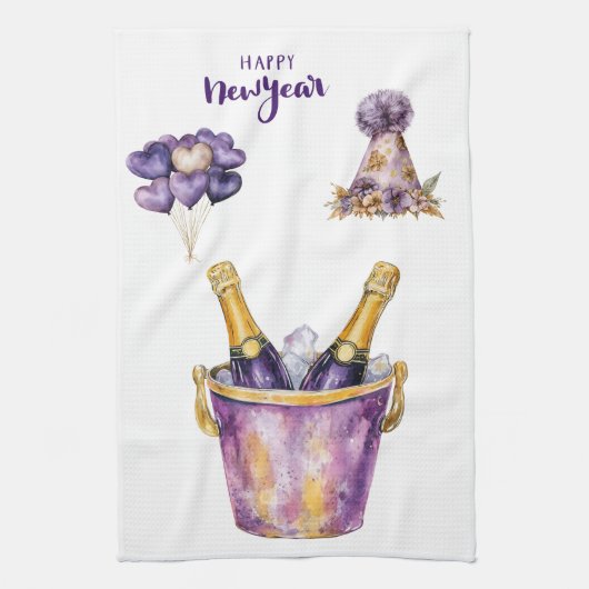 Kitchen Towels-Happy New Year Kitchen Towels Geschirrtuch (Vertikal)