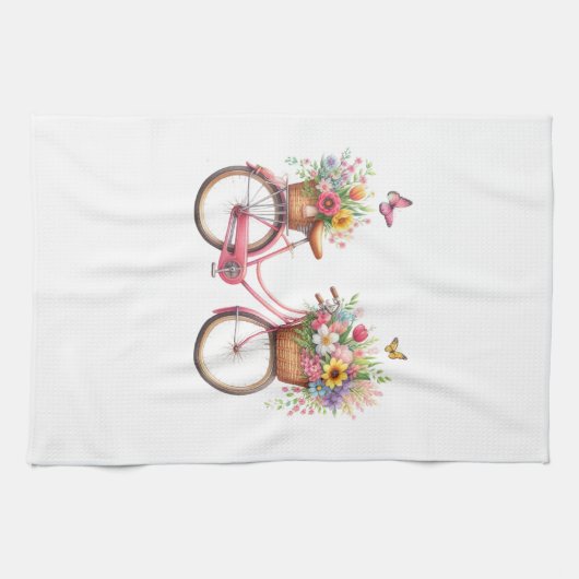 Kitchen Towels-Hello Spring Floral Kitchen Towels Geschirrtuch (Horizontal)