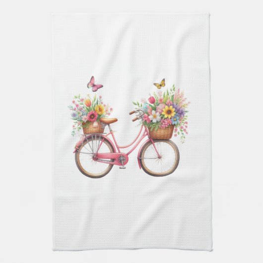 Kitchen Towels-Hello Spring Floral Kitchen Towels Geschirrtuch (Vertikal)