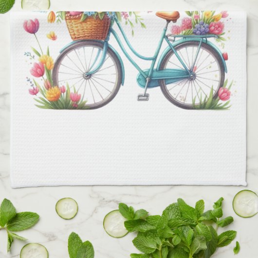Kitchen Towels-Hello Spring Floral Kitchen Towels Geschirrtuch (Gefaltet)