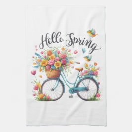 Kitchen Towels-Hello Spring Floral Kitchen Towels Geschirrtuch