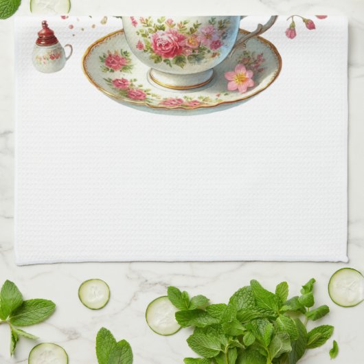 Kitchen Towels-Hello Spring Floral Kitchen Towels Geschirrtuch (Gefaltet)