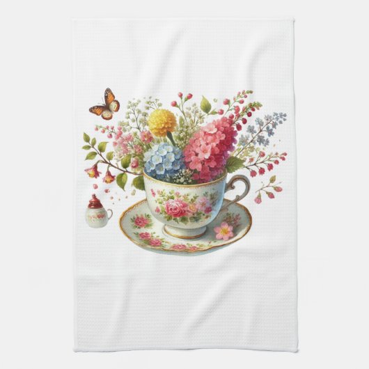 Kitchen Towels-Hello Spring Floral Kitchen Towels Geschirrtuch (Vertikal)