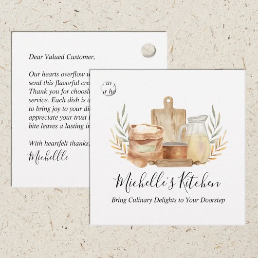 Kitchen Utensic Watercolor Zuhause Catering Geschenkanhänger