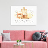 Kitchen Utensifood Watercolor Personalisiertes Zit Leinwanddruck (Insitu (Wohnzimmer))