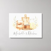 Kitchen Utensifood Watercolor Personalisiertes Zit Leinwanddruck (Vorderseite)