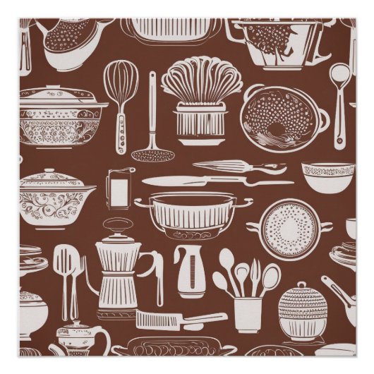 Kitchen Utensil Thema Umverpackungspapier Poster (Vorderseite)