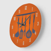 Kitchen Utensils Orange Kitchen Clock Große Wanduhr (Winkel)