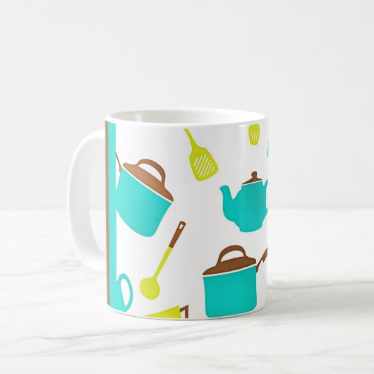 Kitchen Utensils pattern Kaffeetasse (Vorderseite Links)