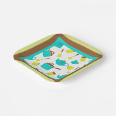 Kitchen Utensils pattern Pappteller (Gewinkelt)