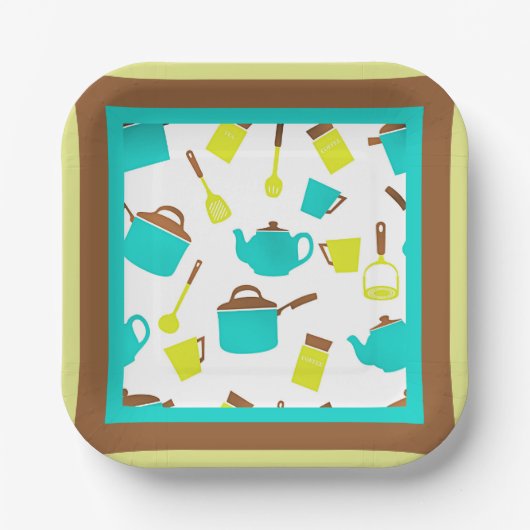Kitchen Utensils pattern Pappteller (Vorderseite)