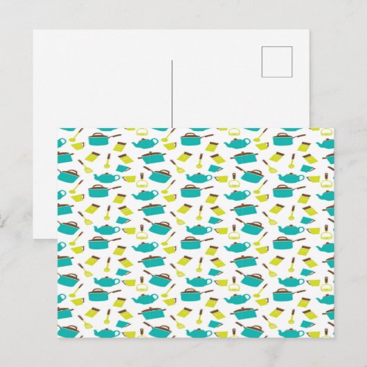 Kitchen Utensils pattern Postkarte (Vorne/Hinten)