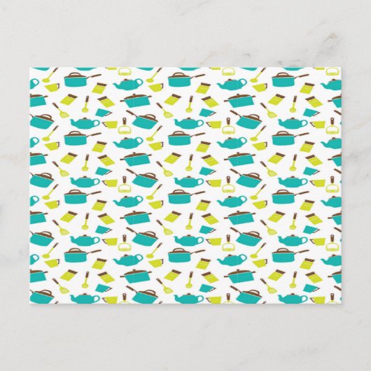 Kitchen Utensils pattern Postkarte (Vorderseite)