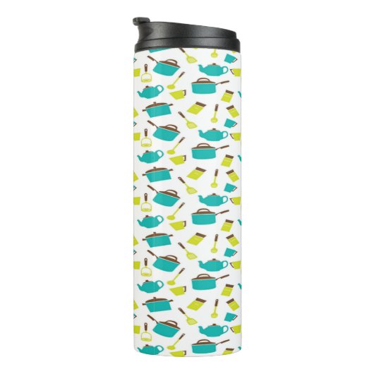 Kitchen Utensils pattern Thermosbecher (Nach rechts gedreht)