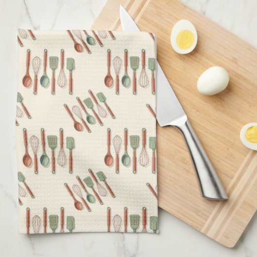 kitchen utensils spatulas whisks and spoons geschirrtuch (Viertel Falte)