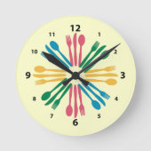 Kitchen Utensils Wall Clock Runde Wanduhr (Vorderseite)