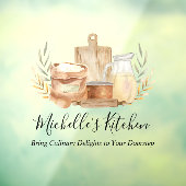 Kitchen Utensities Food Watercolor Zitat Fensteraufkleber (Blatt 3)