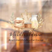 Kitchen Utensities Food Watercolor Zitat Fensteraufkleber (Blatt 2)