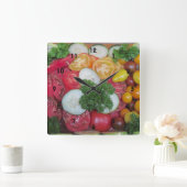 Kitchen Veggie Clock Quadratische Wanduhr (Zuhause)
