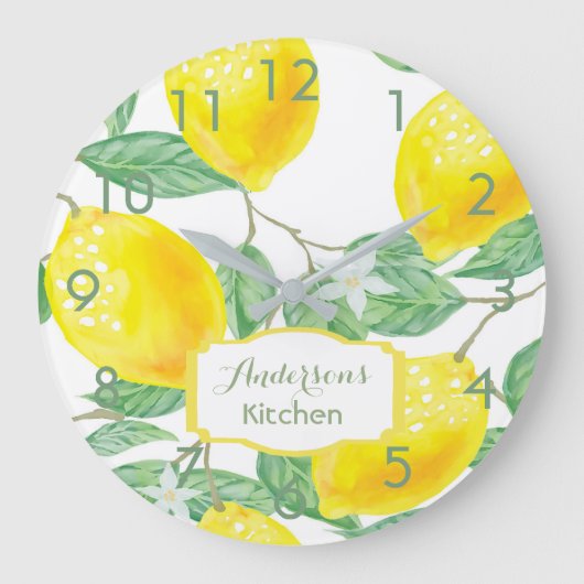 Kitchen wall clock lemons name große wanduhr (Vorderseite)