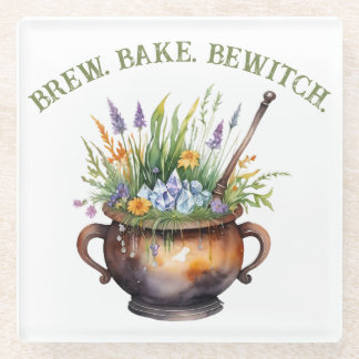 Kitchen Witch Brau Back Zauber Kessel Glasuntersetzer