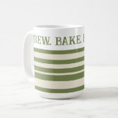 Kitchen Witch Brau Backe Verhexe Grüner Becher Kaffeetasse (Vorderseite Links)