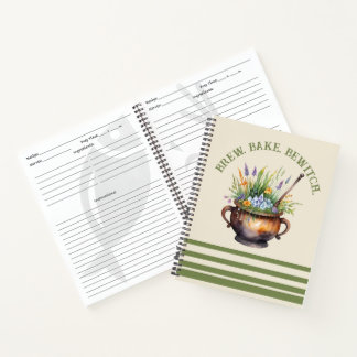 Kitchen Witch Brew Bake Bewitch Cottagecore Rezept Notizblock