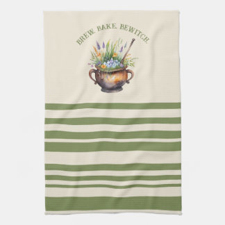 Kitchen Witch Brew Bake Verhexe Cottagecore Geschirrtuch