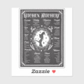 Kitchen Witchery Magic Wissensdiagramm Aufkleber (Blatt)