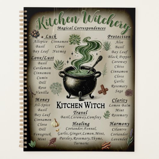 Kitchen Witchery Magical Herbs Correspondenz Planer (Vorderseite)