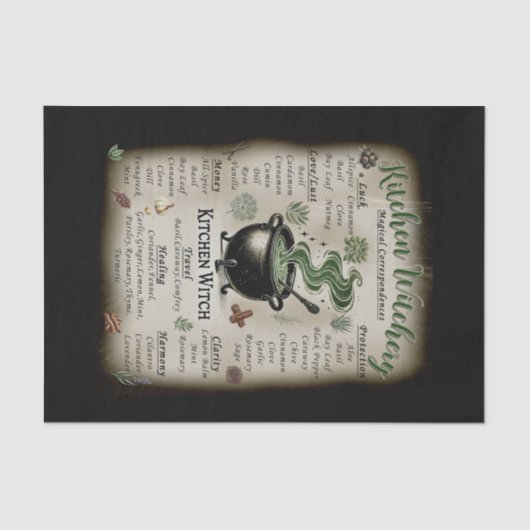 Kitchen Witchery Magical Herbs Correspondenz Seidenpapier (Vorderseite)