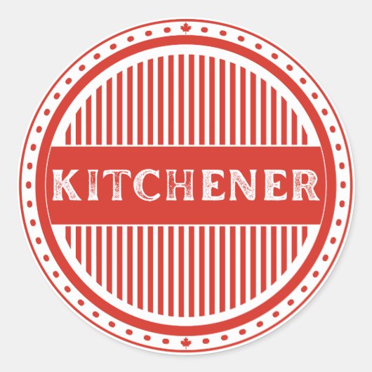 Kitchener City Pride Emblem – Canadian Identity Runder Aufkleber (Vorderseite)