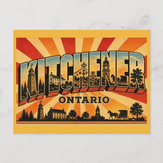 Kitchener Ontario Deutsches Erbe Postkarte (Vorderseite)
