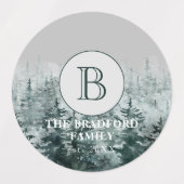 Kitchenette Rustic Forest Monogram Produkt wasserd Etiketten (Design 2)