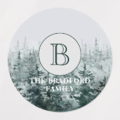 Kitchenette Rustic Forest Monogram Produkt wasserd Etiketten (Design 1)