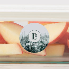 Kitchenette Rustic Forest Monogram Produkt wasserd Etiketten