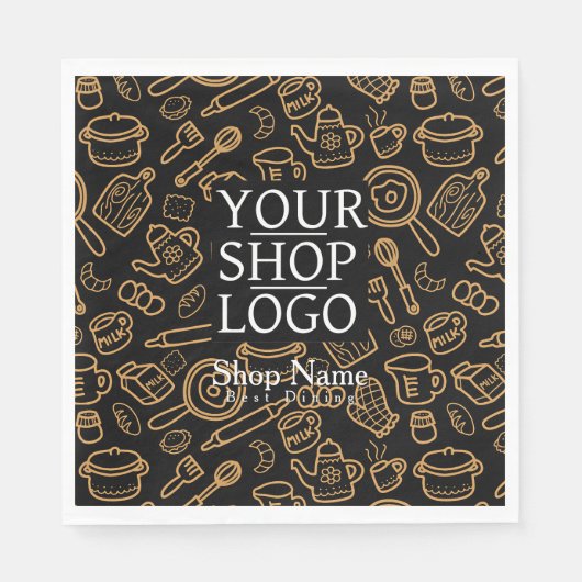 Kitchenware Black Brown Logo Serviette (Vorderseite)