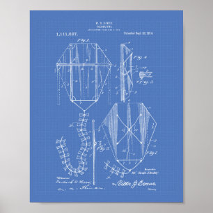 Kite 1914 Patent Art Old Peper Poster