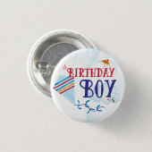 Kite Birthday Boy Button (Vorne & Hinten)
