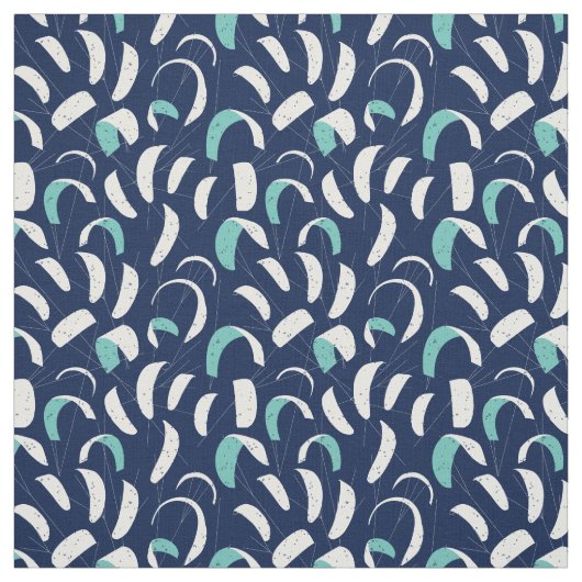 Kite Boarding Blue White Pattern Stoff (Muster)