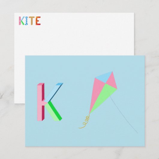Kite Card Postkarte (Vorne/Hinten)