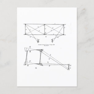 Kite Diagramm - Drachen (wright), 1899 Postkarte